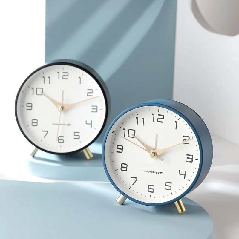 Scandinavian Silent Table Clock Battery Operated Minimalist Desk Clock