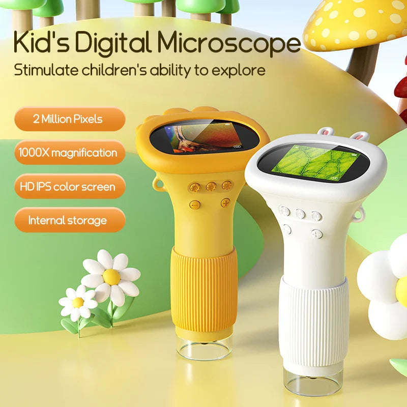 1000X Handheld Kids Microscope with 2.0” Screen – Portable STEM Science Toy