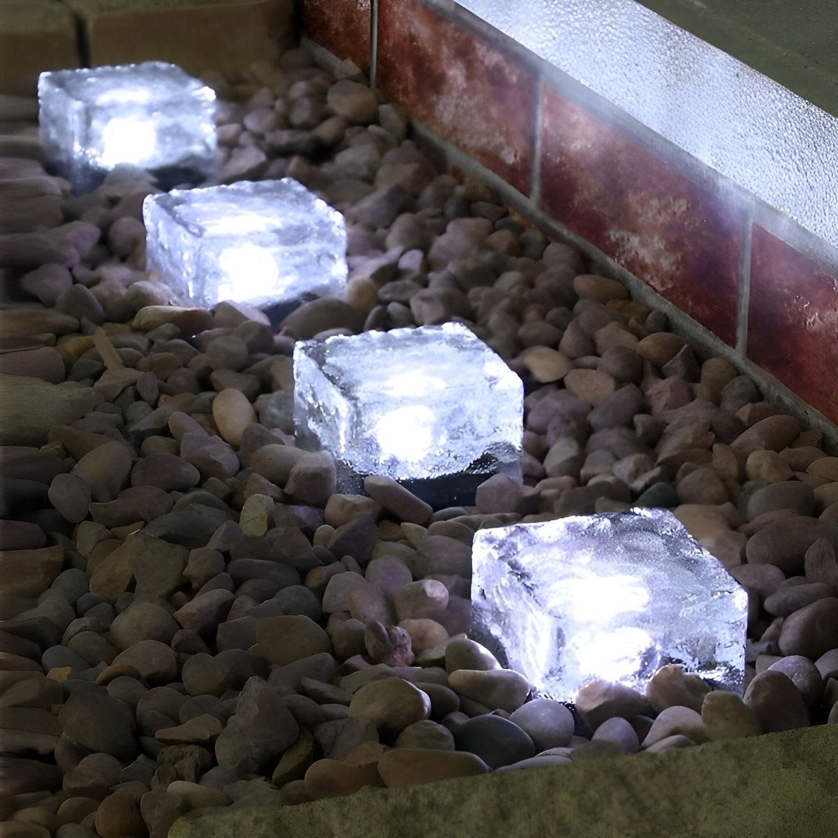 Solar LED Ice Brick Light Waterproof Garden Path Light