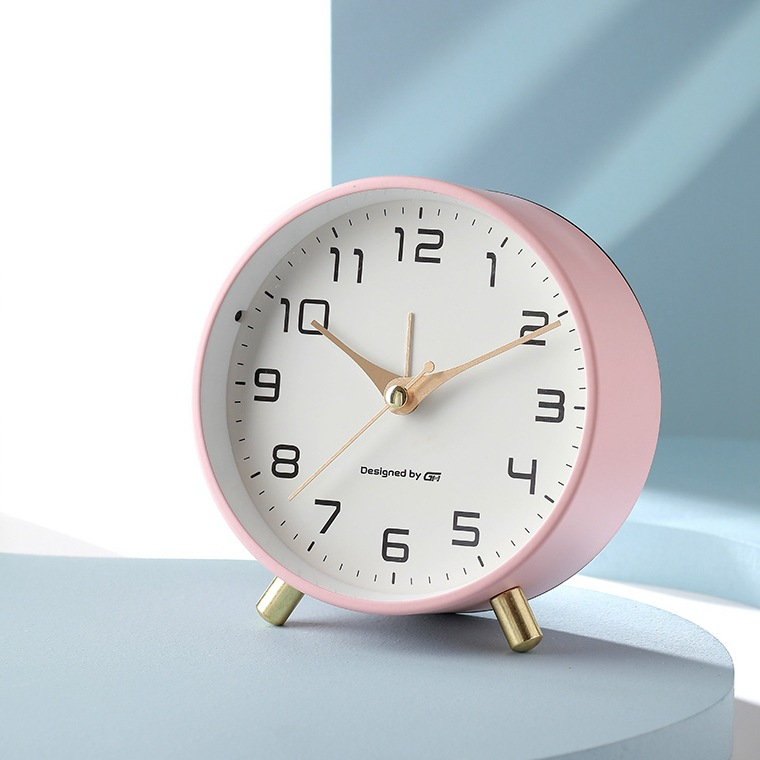 Scandinavian Silent Table Clock Battery Operated Minimalist Desk Clock