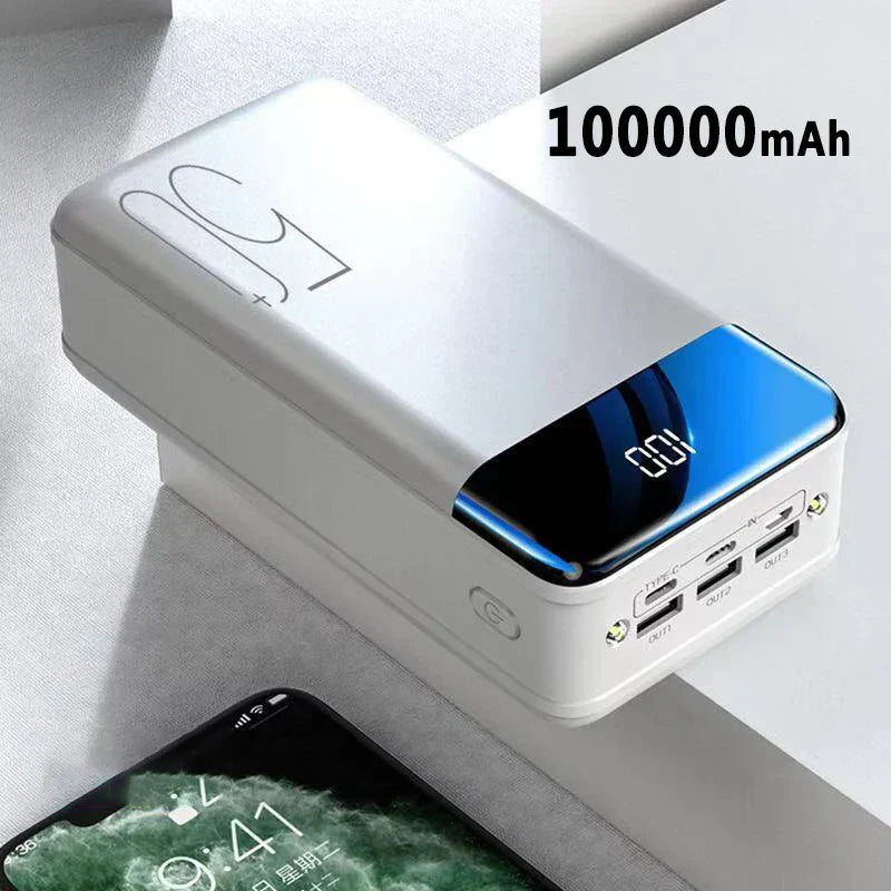 100000mAh Power Bank Portable Fast Charging Battery Pack for Phone Tablet