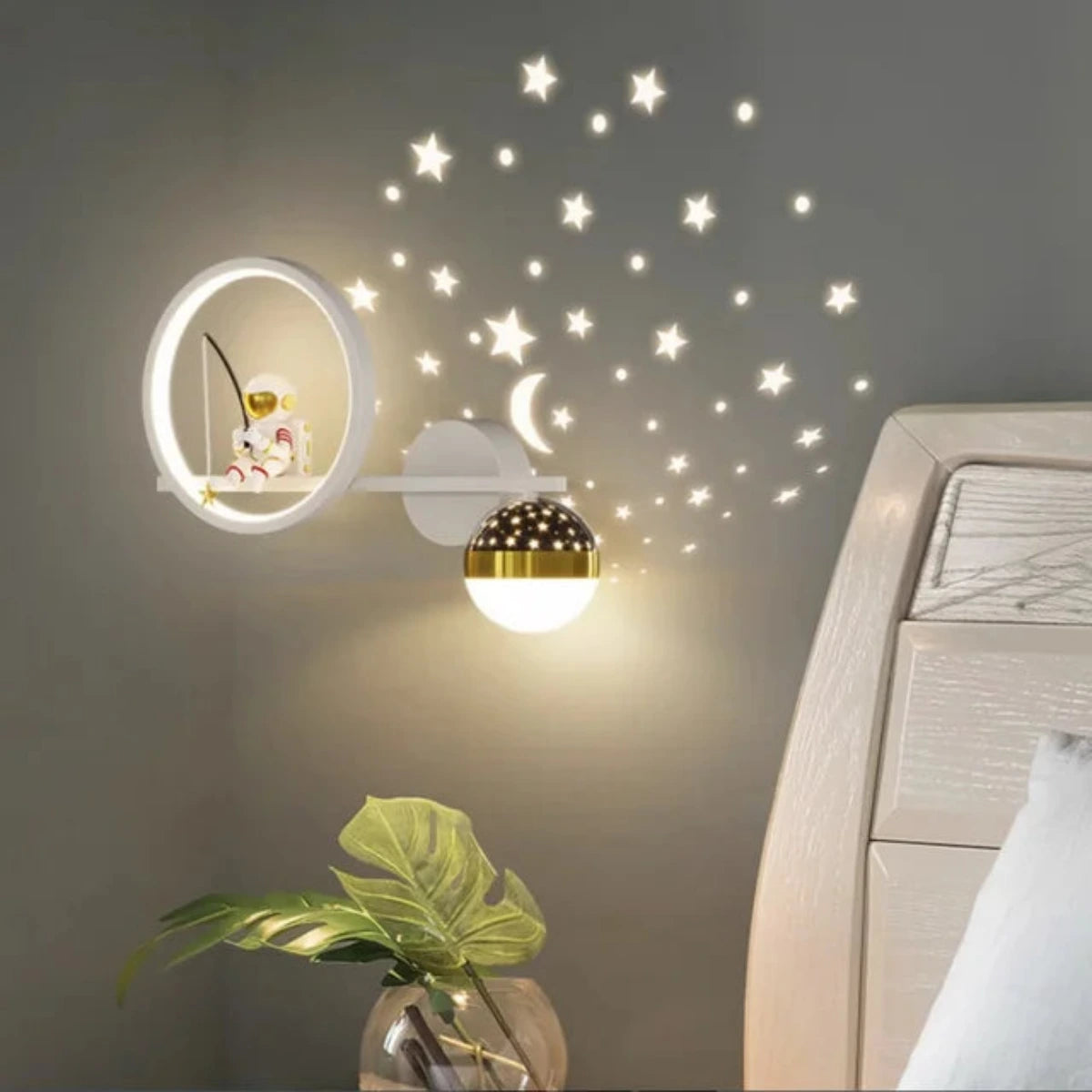 LittleBeam Kids Wall Lamp Soft Warm Night Light for Childrens Room