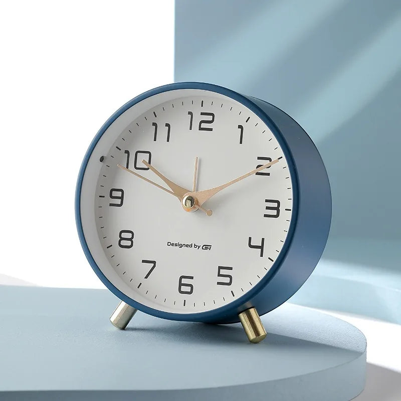 Scandinavian Silent Table Clock Battery Operated Minimalist Desk Clock
