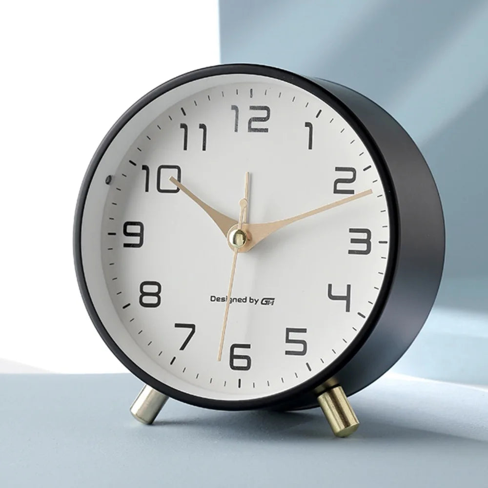 Scandinavian Silent Table Clock Battery Operated Minimalist Desk Clock