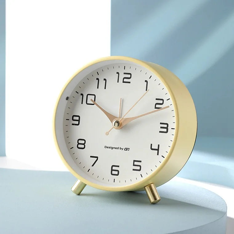 Scandinavian Silent Table Clock Battery Operated Minimalist Desk Clock