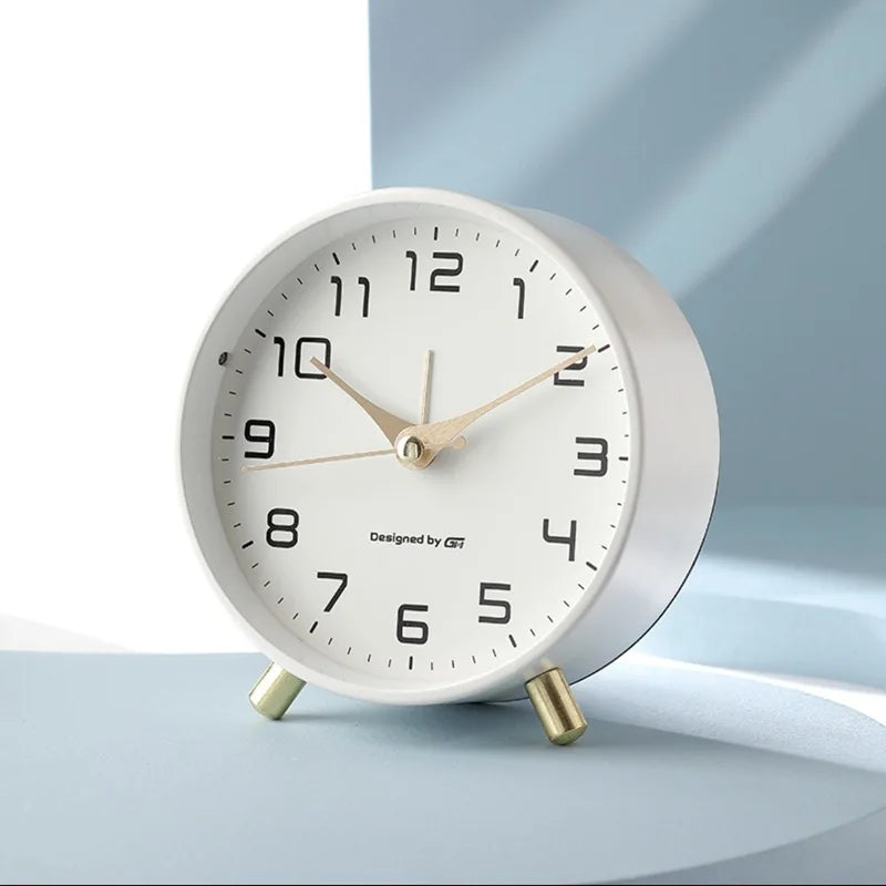 Scandinavian Silent Table Clock Battery Operated Minimalist Desk Clock