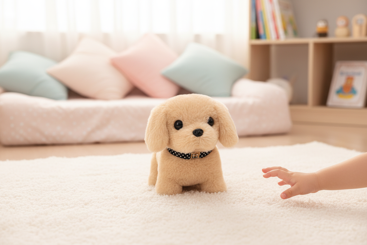 Interactive Plush Puppy Toy Walking Barking Electronic Dog for Kids