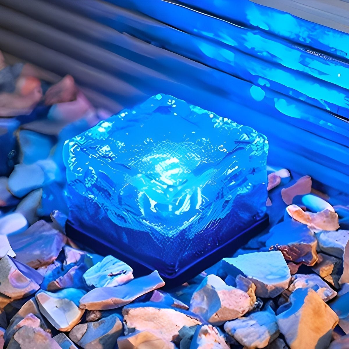 Solar LED Ice Brick Light Waterproof Garden Path Light