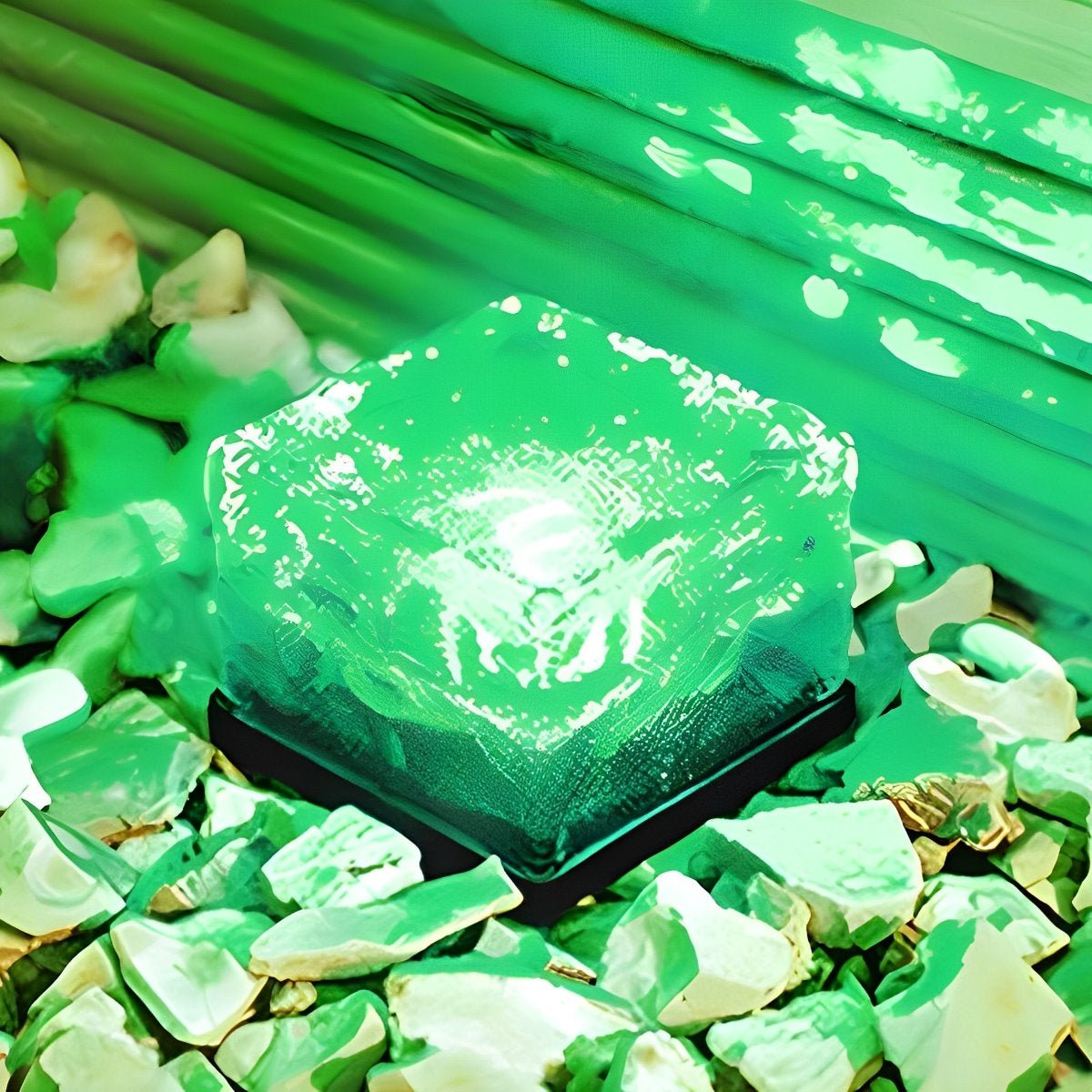 Solar LED Ice Brick Light Waterproof Garden Path Light